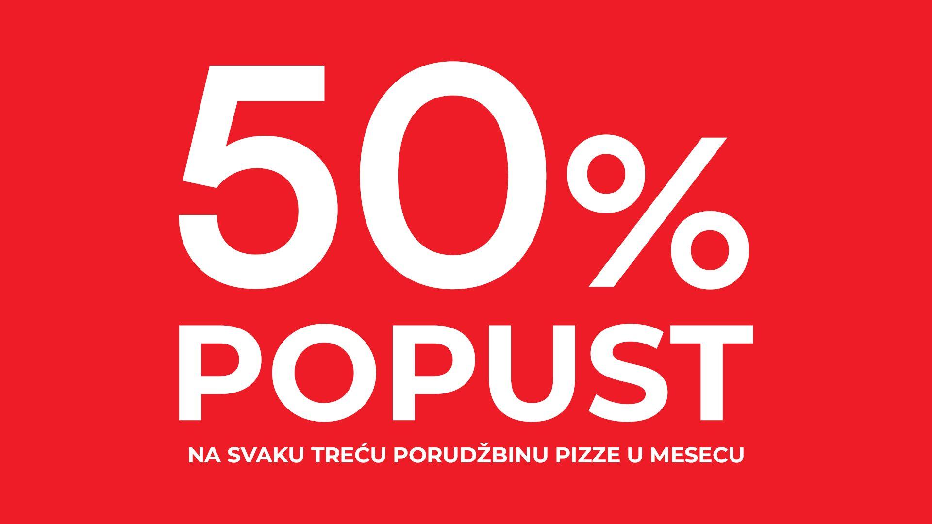 Uhvati 50% popusta na svaku treću pizzu u mesecu!